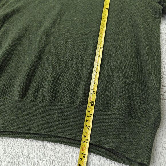 J Crew Crewneck Sweater Men's L Moss Green Minimalist Preppy 100% Cotton - Picture 6 of 6